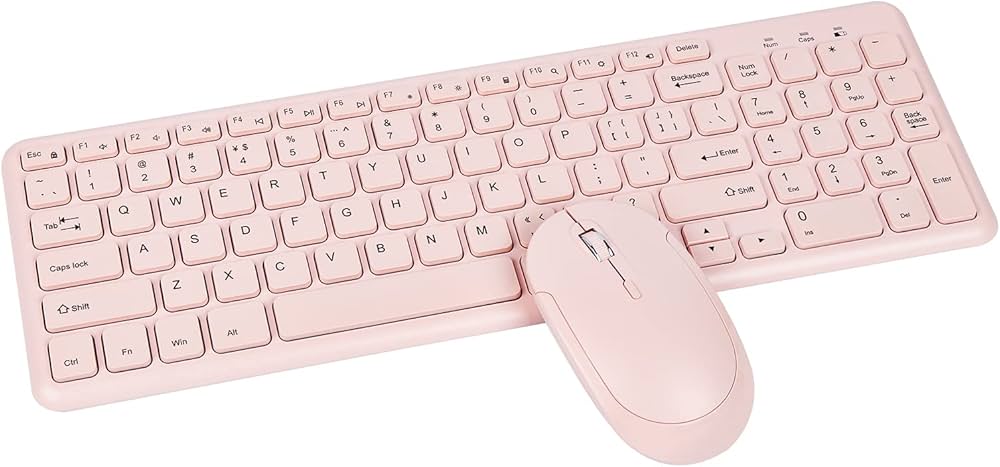 ワイヤレスキーボードマウスセット キーボードカバー付き 静音 2.4GHz無線接続 DPI3段調節可能の無線キーボードマウス バッテリー給電 フルサイズ 薄型 US配列 おしゃれ 打ちやすい 人間工学 pc用 パソコン用 多機種対応 Mac/Windowsに対応 ピンク