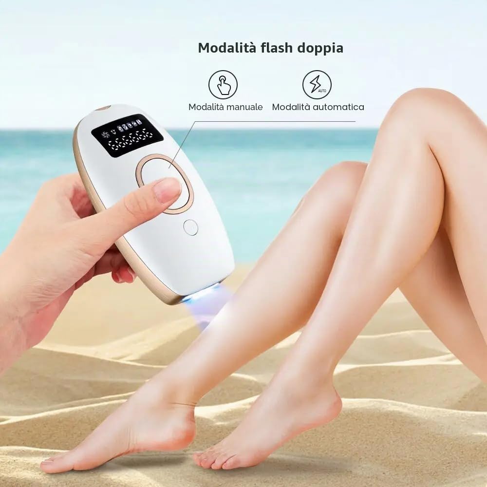Epilatore laser depilazione per donna e uomo permanente laser ipl indolore,Luce Pulsata, Epilatore Laser per Donna,Uomo,Viso,Bikini,Corpo