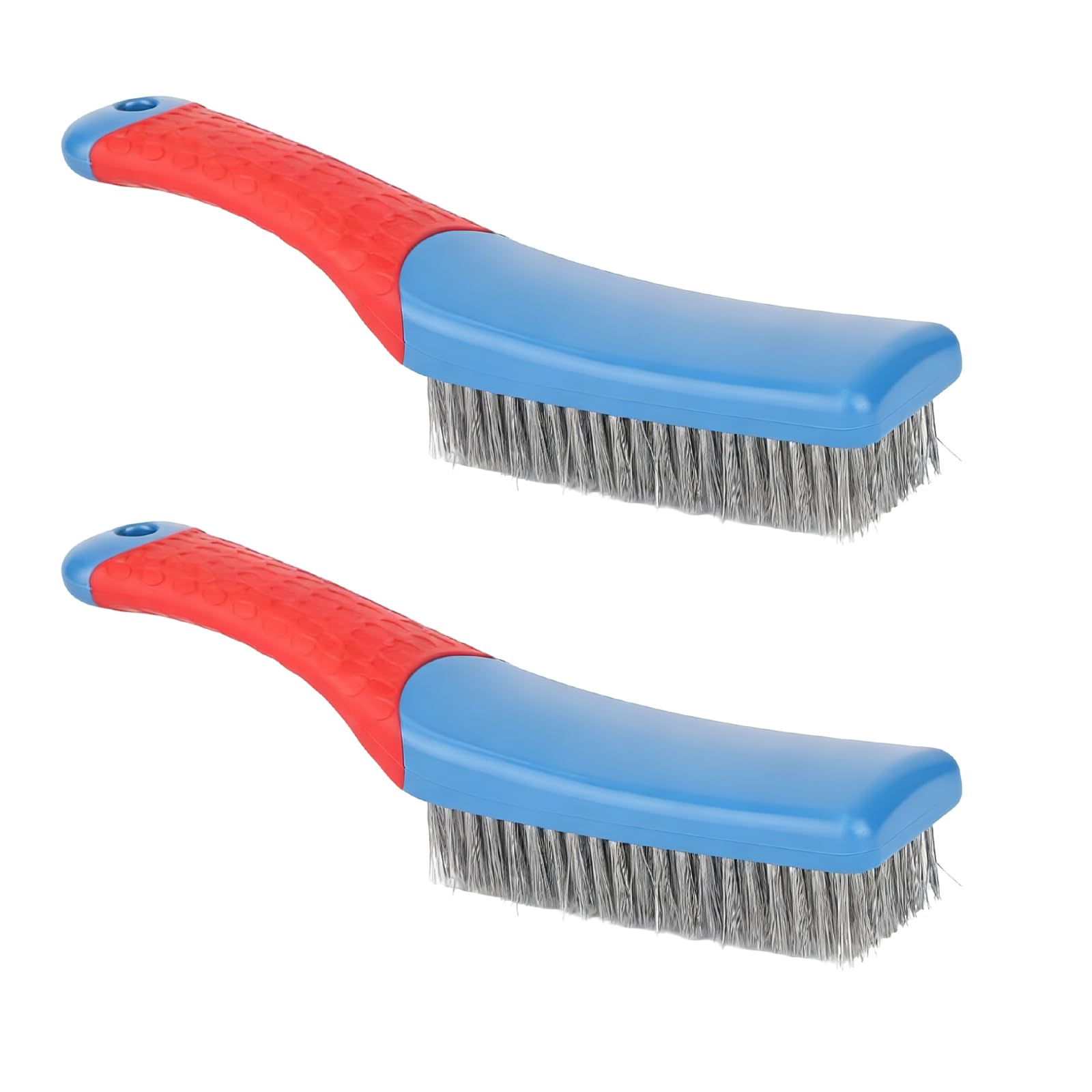 Wire Brush Set - Homiladi 2 Pcs Stainless Steel Reinforced Cleaning Brush with Handle | Dutywire Brushes for Cleaning | Effective Scrubbing Brush with Handle for BBQ Grill, Kitchen, Industrial Rust