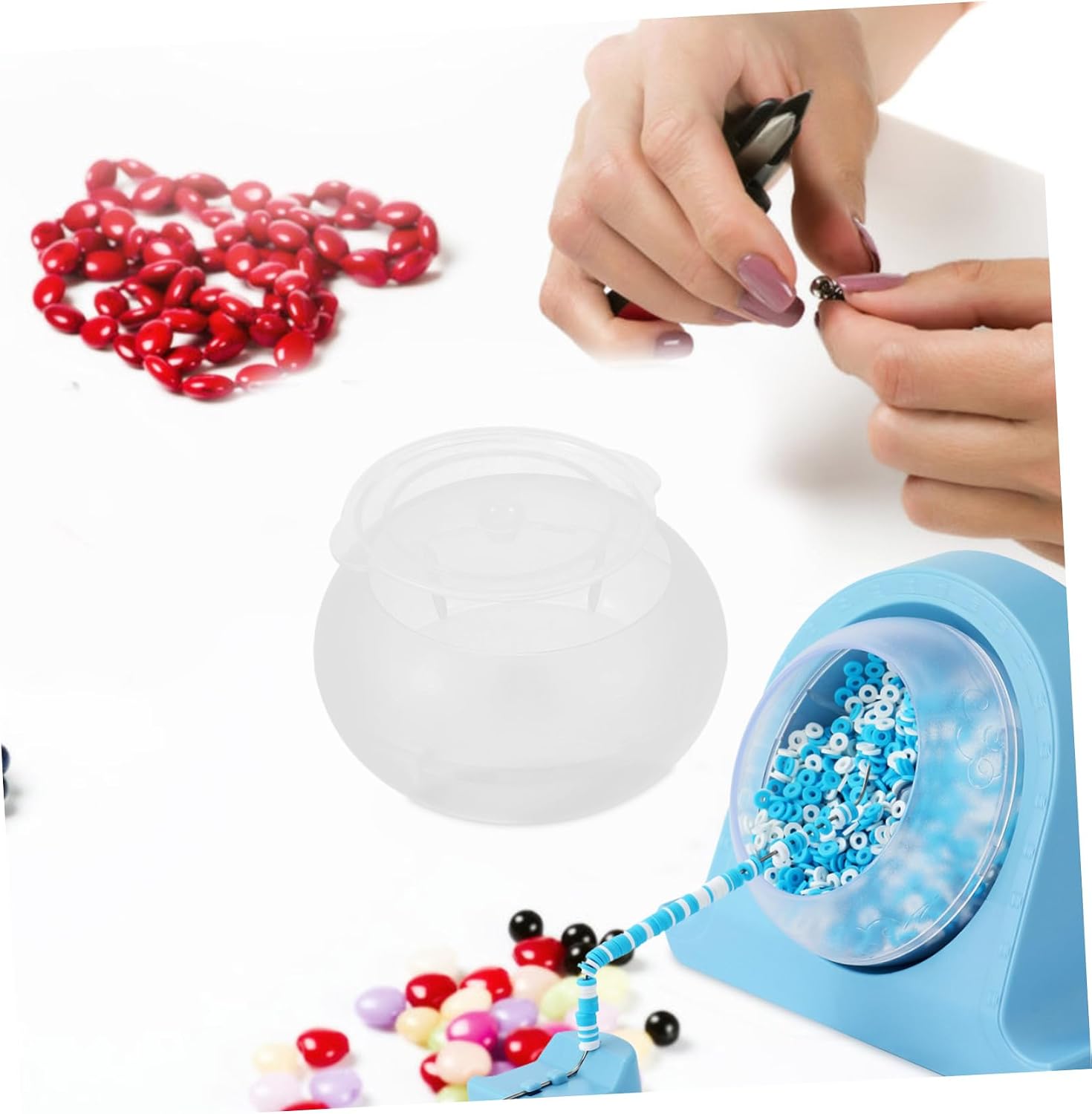 IWOWHERO Bead Bowl for DIY Beading Machine Plastic Bead Holder for Creative Projects