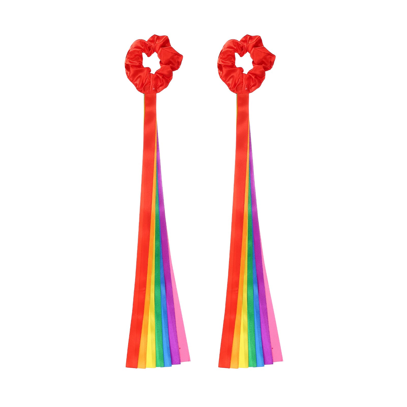 YELARXI Rainbow Dance Ribbons, Rhythm Wrist Streamers Hand Held 20" & 2 Pcs & Polyester & Rainbow - Fitting for (Christmas/Valentines/Dancing/Gymnastics/Birthday/Party) โ image 1