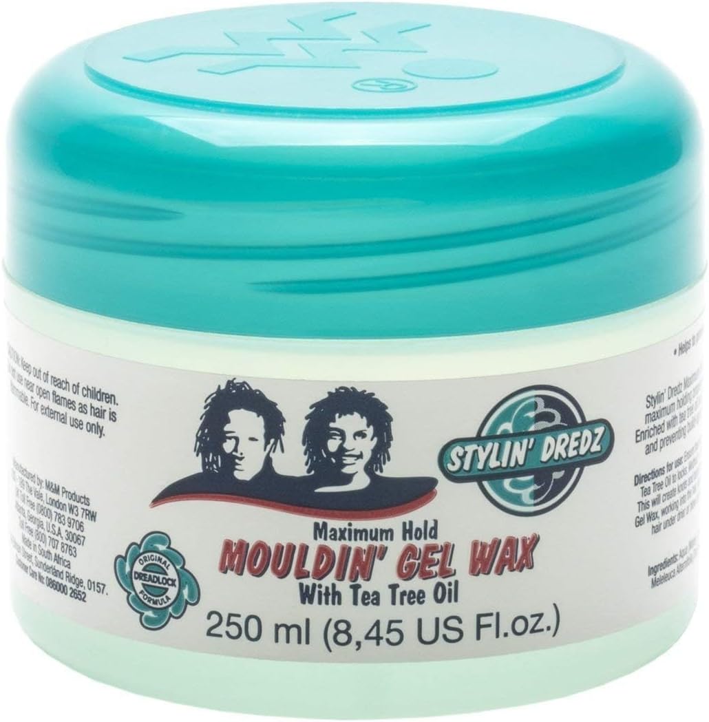 Stylin’ Dredz Moulding Strong Maximum Hold Gel Wax met Tea Tree Oil Haarverzorging voor Dreadlocks 250 ml