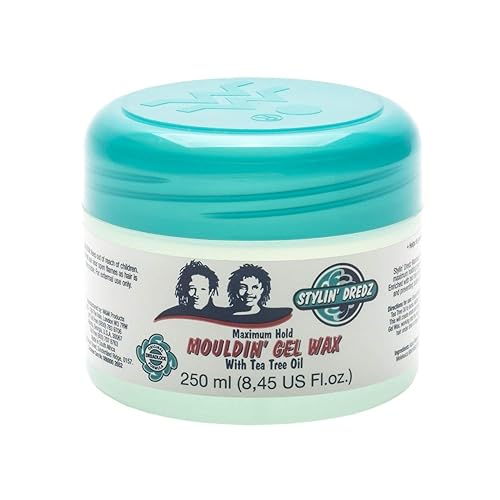 Stylin Dredz Mouldin' Gel Wax - Loc n Twist Gel - Cera de gel para rastas con aceite de árbol de té, 8.5 fl oz individual