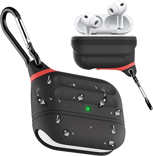 Funda de silicona para AirPods Pro 3 - Impermeable, a prueba de golpes, protección contra caídas, carga inalámbrica compatible, diseño plegable de
