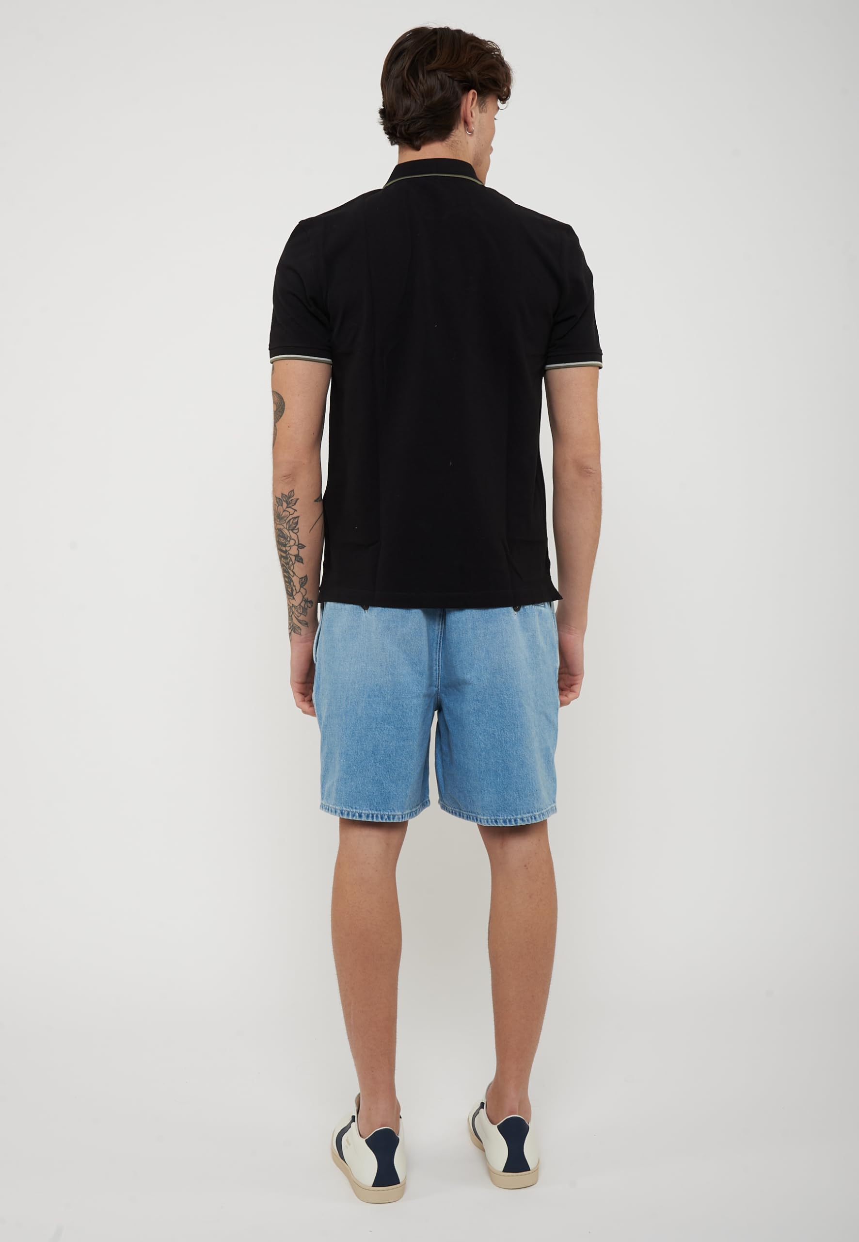 Blauer Polo Doppia Riga Logata Parkson