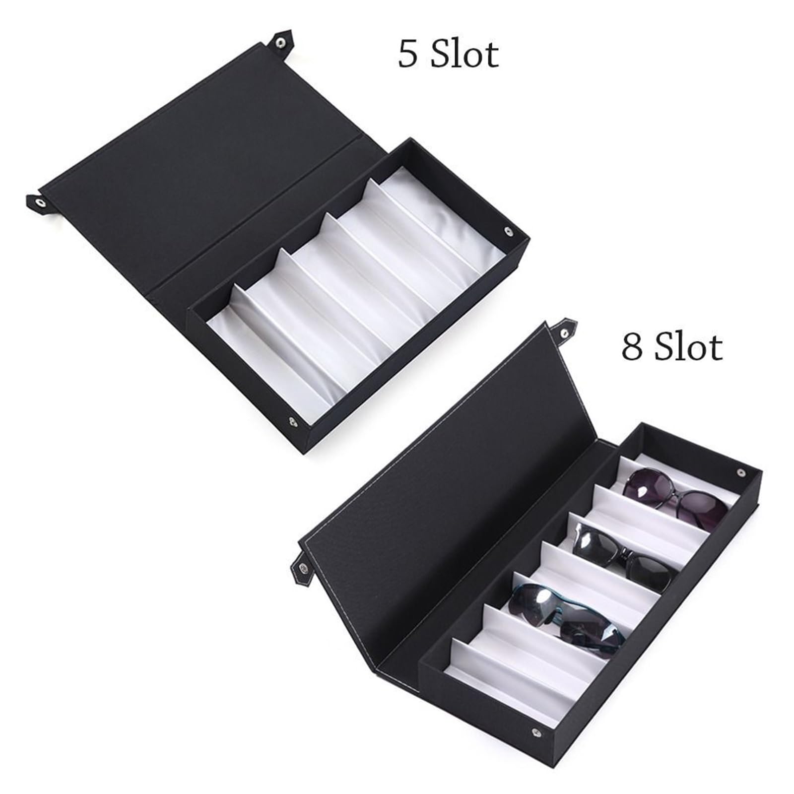 Organizador Para Gafas De Sol Estuche for gafas con rejilla de 5/8 ranuras, estante de exhibición for gafas de sol, organizador rectangular, caja de almacenamiento for gafas de sol, 3 uds.(8 Slot)