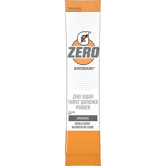 The Gatorade Gatorade G Zero, Sugar Free Powder Sticks, 0.10oz Packets (Mixes with 20 ounces of Water) 10 Pack (Orange), 20 Fl Oz (Pack of 10)