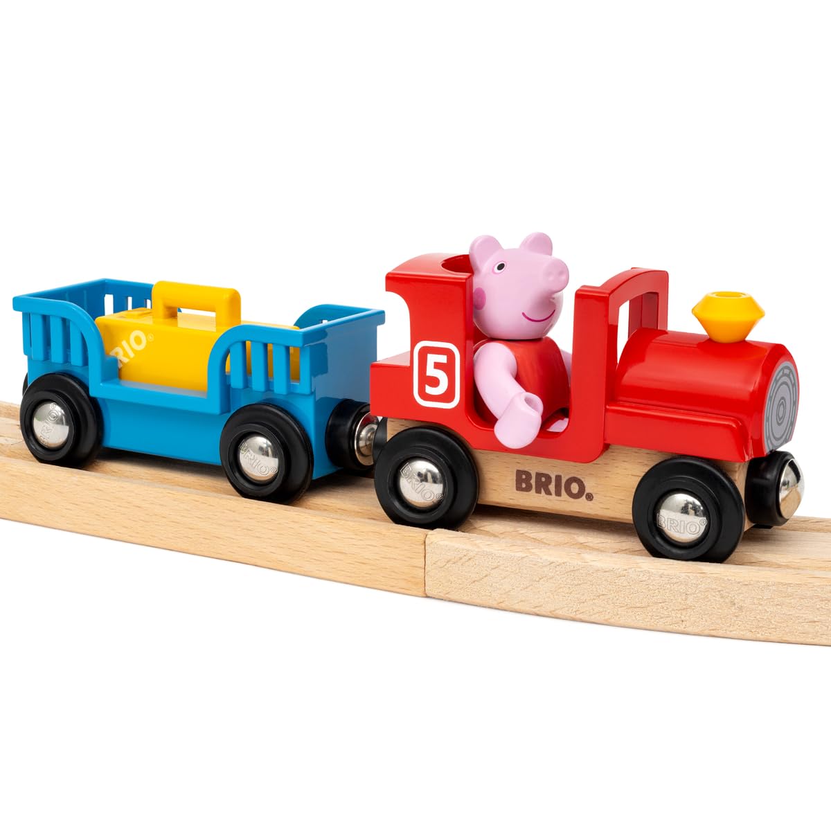 BRIO World - 36123 - Circuit Peppa Pig - Coffret Complet de 18 pièces avec Figurines Peppa Pig et George - Circuit de Train en Bois - Jouet Mixte à partir de 3 Ans