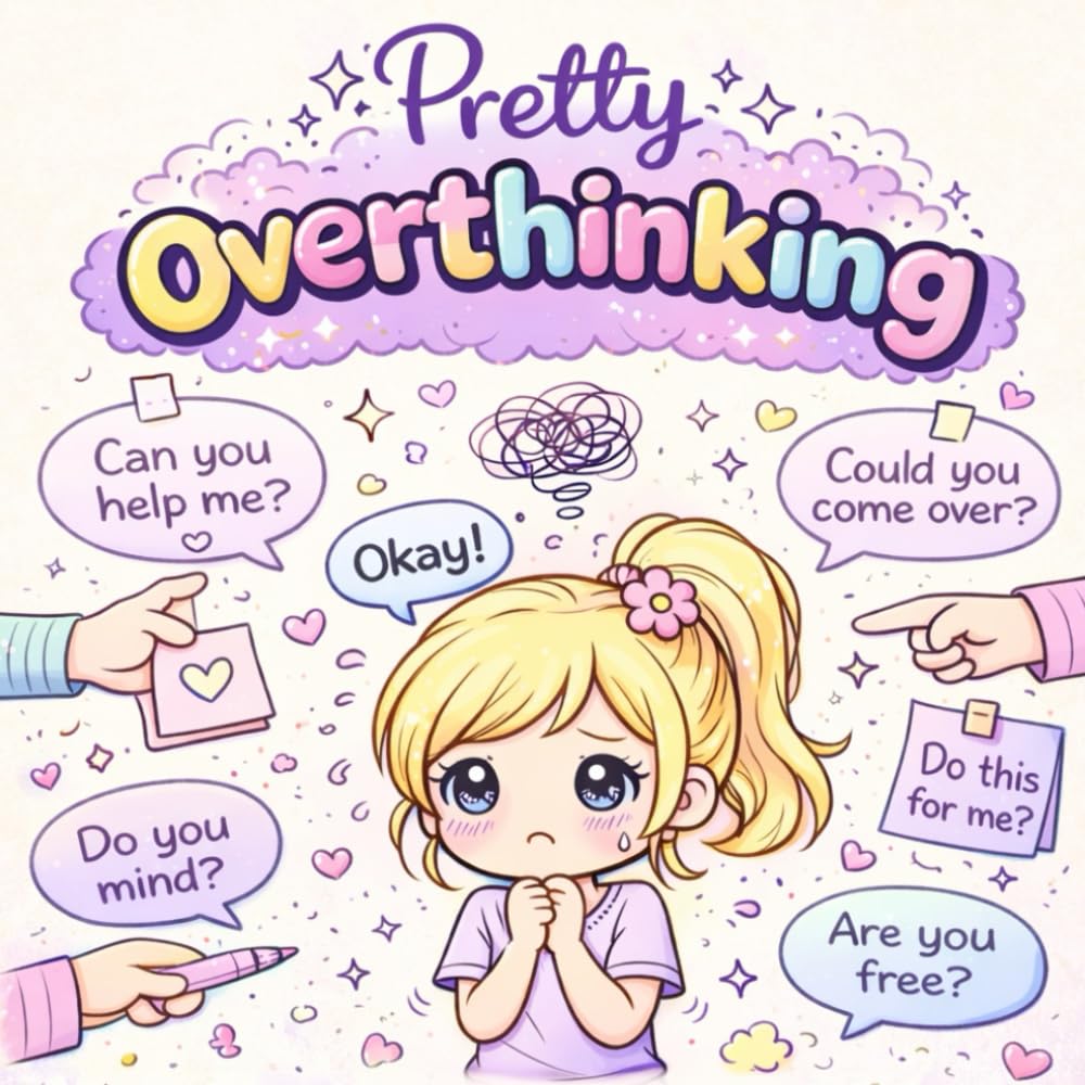 Pretty Overthinking 2: A Cute Anxiety Coloring Book for People Who Feel Guilty for Everything – Relaxing Kawaii Pages for Overthinkers and Recovering People Pleasers