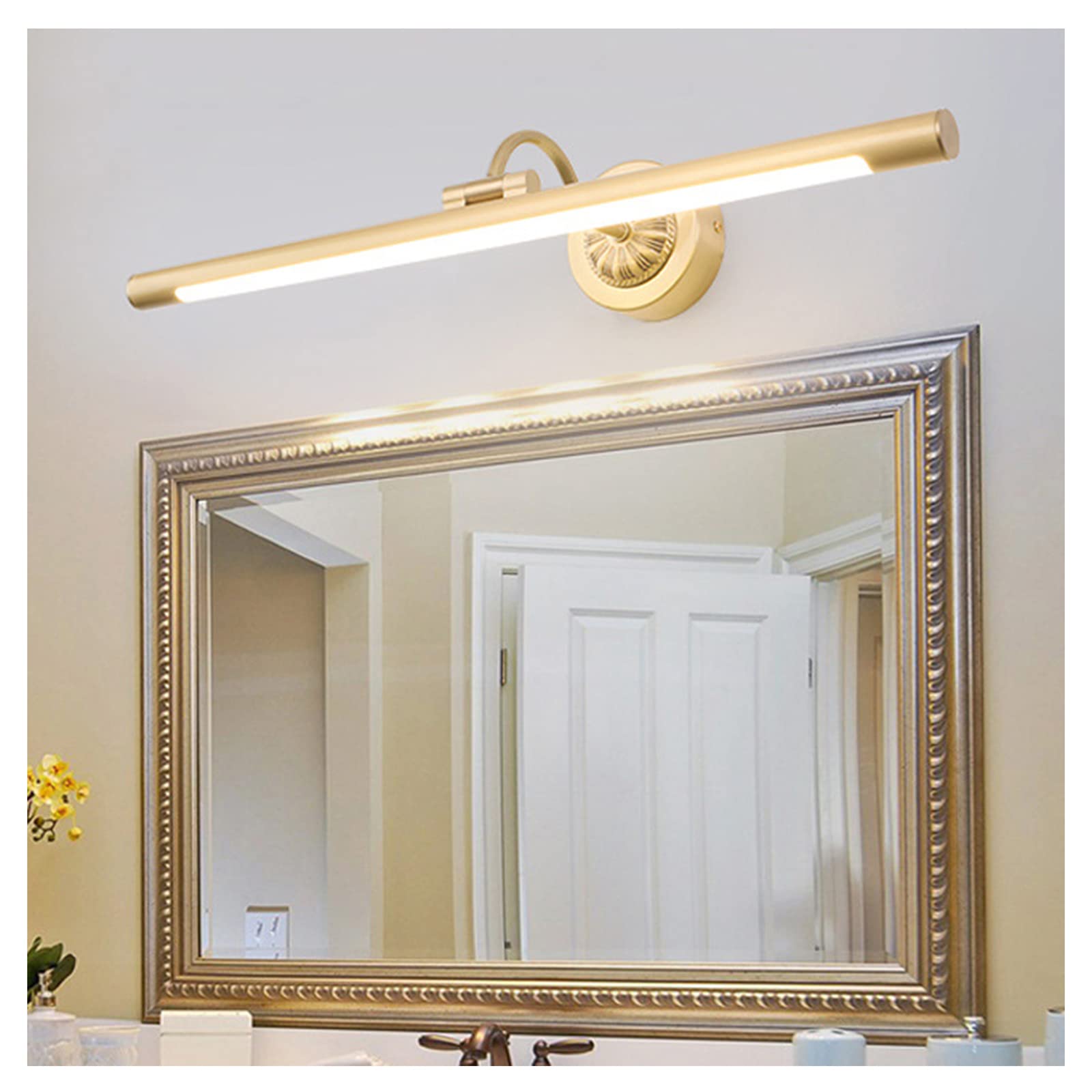Luminaire miroir de salle de bain LED or moderne 56cm lumière chaude