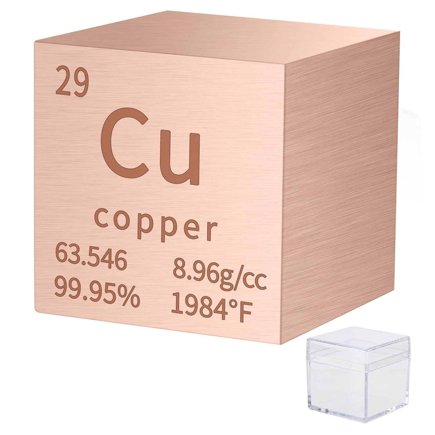 Copper Cube Metal Density Cubes Pure Metal High Density Element Cube for Element Collections Lab Experiment Material Hobbies DIY Teacher Science Creative Gift (Cu 1inch)