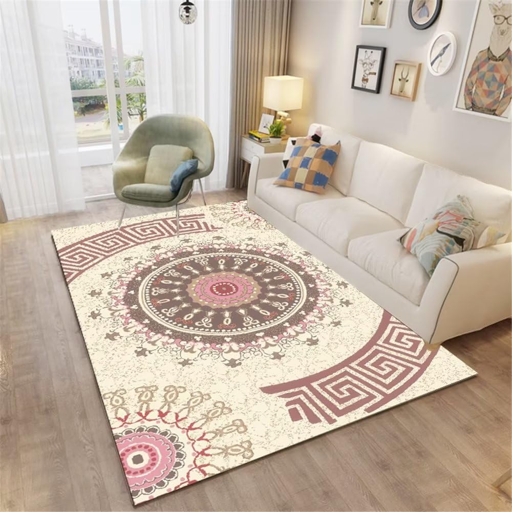 Tapis de restaurant retro rouge floral pour sol de salle