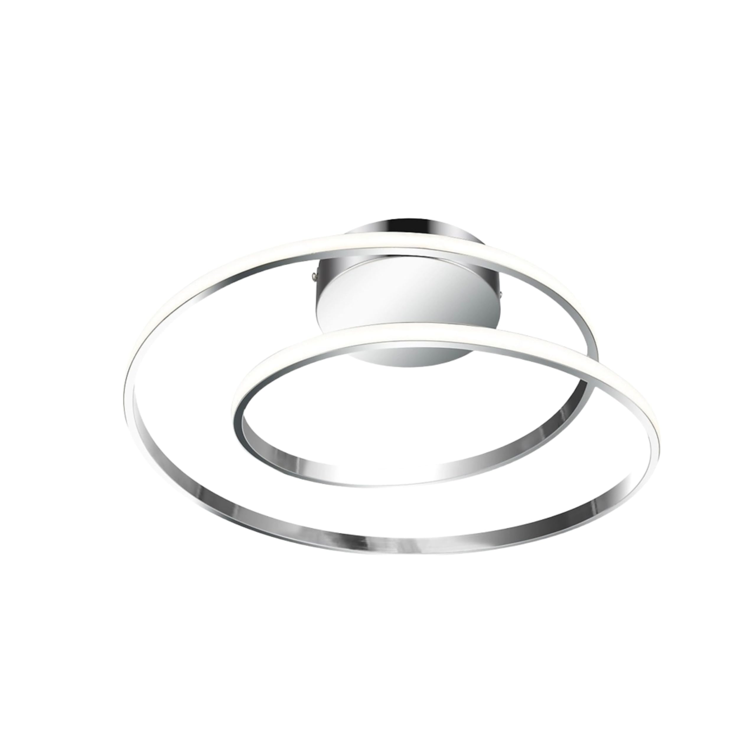 Cosylyte Alston Double Ring LED Ceiling Light, Modern Flush Ceiling Light for Living Room & Bedroom, Silver, 2-Step Dimmable, 3000K, 3700lm