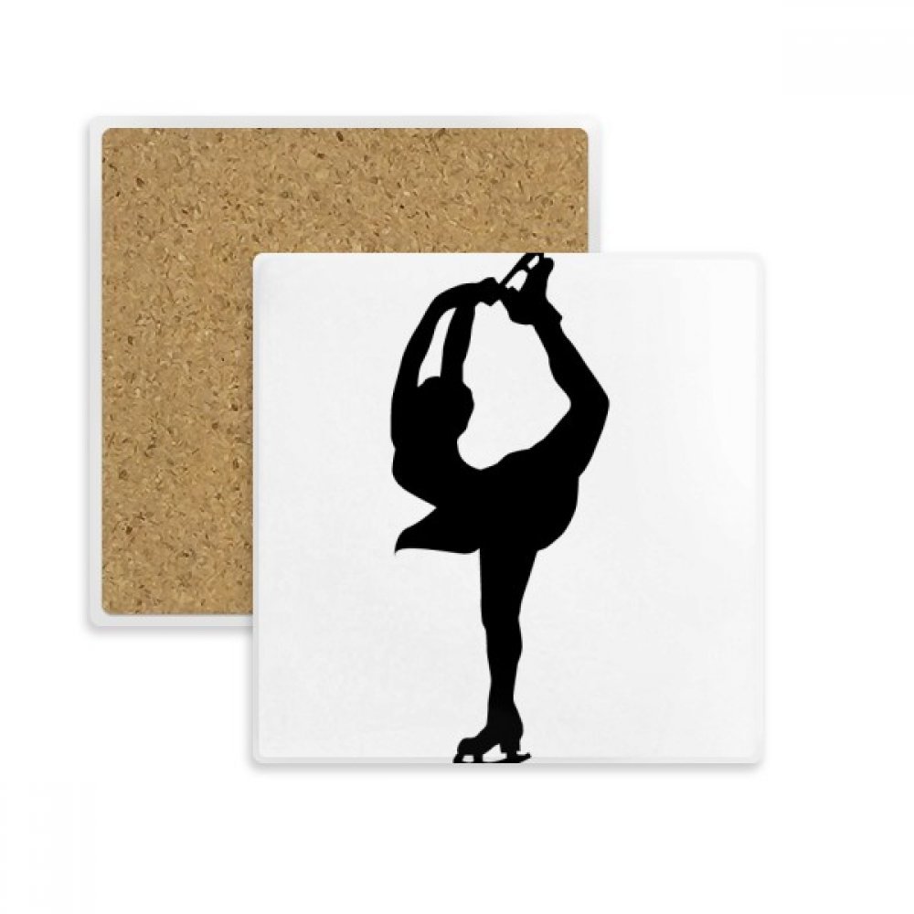 Patinage silhouette coaster absorbant pour protéger la table basse du salon