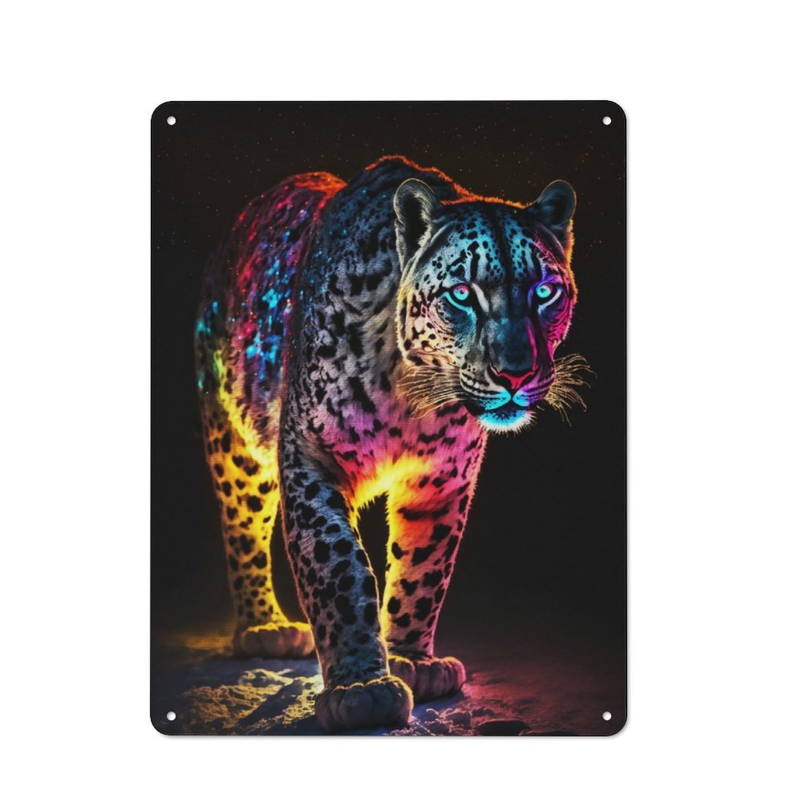Junmoney Colorful Tigers Metal Wall Sign 40X30cm Featuring For Home Bar Wall, Housewarming Present For People Styling Home Bar