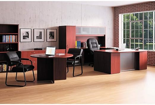 HON Pillow-Soft Mid-Back Leather Office Chair with Arms Leather Black