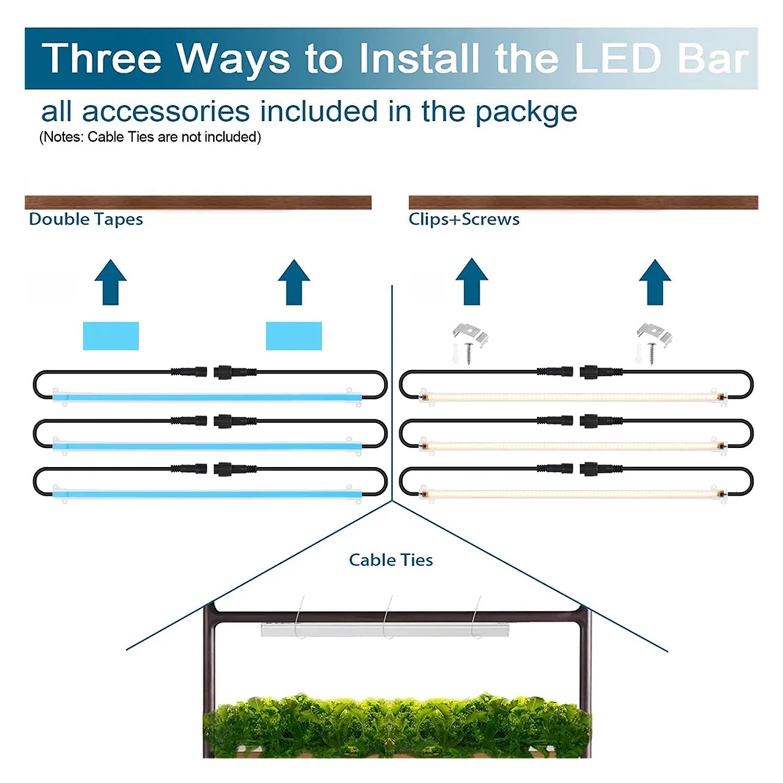 Lámpara de cultivo tiras LED 1 a 12 Uds., fitoamplificador luz solar espectro completo for plantas vegetales, barras 30/50cm, 2,7 W 6W Iluminador hortícola(4pcs 50CM with)