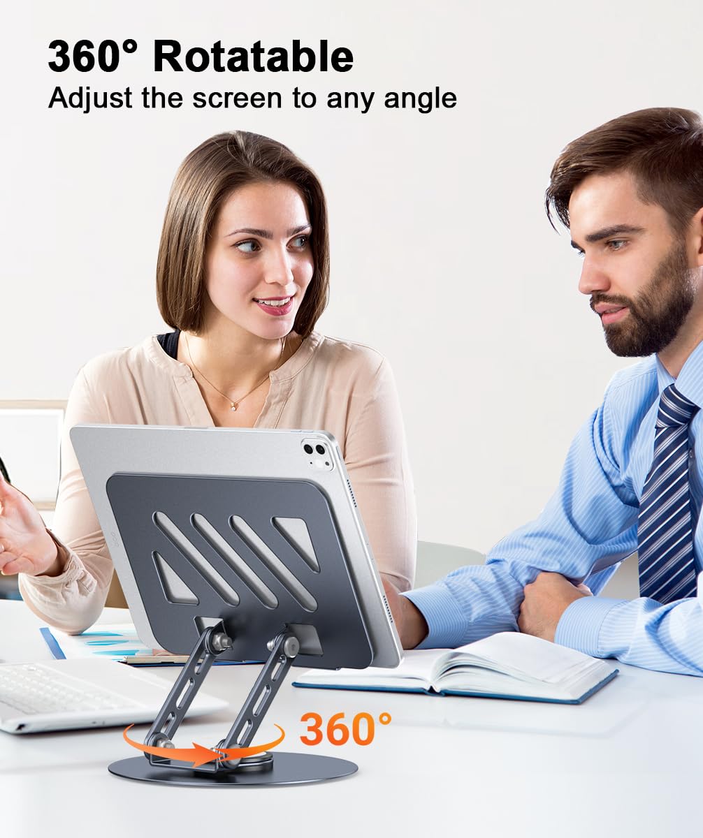Tablet-Ständer für iPad-Halter, verstellbar, um 360° drehbar, Tablet-Halterung für Schreibtisch, Bürozubehör und iPad Pro 12,9/11, Air 10,9, Samsung Tab S9, Mini, Kindle, Switch 4,7-13 Zoll