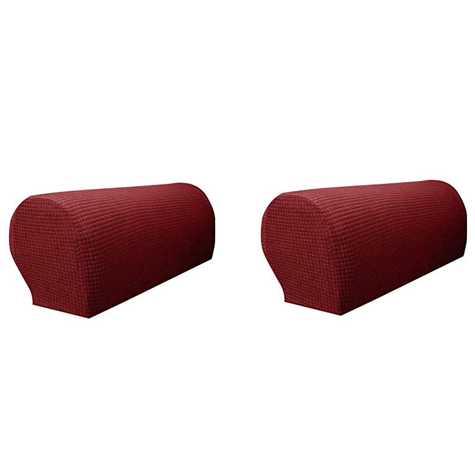 Ymlove Wine Red A Pair Stretch Spandex Waterproof Armrest Cover Anti-Slip Sofa Couch Handrail Gloves Slipcover Stretchy Armrest Cover Armchairs Sofa Arm Covers Furniture Arm Protector (Wine Red)