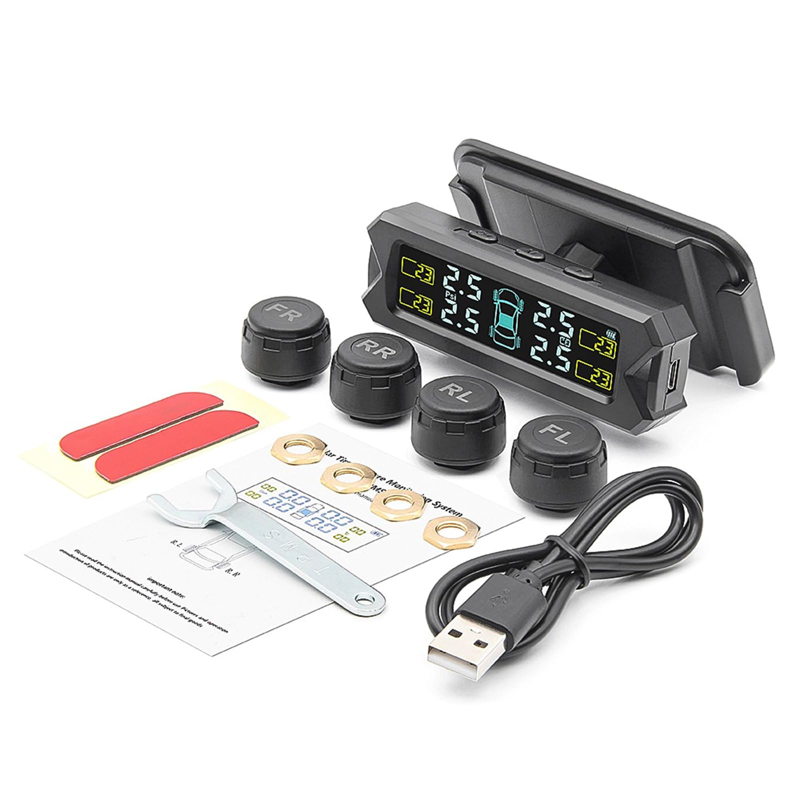 Sistemi Monitoraggio della Pressione dei Pneumatici per Auto Solari Intelligenti con Avvisi in Reale E Facile Installazione Viaggi Lunghi Monitor Pressione dei Pneumatici Solari