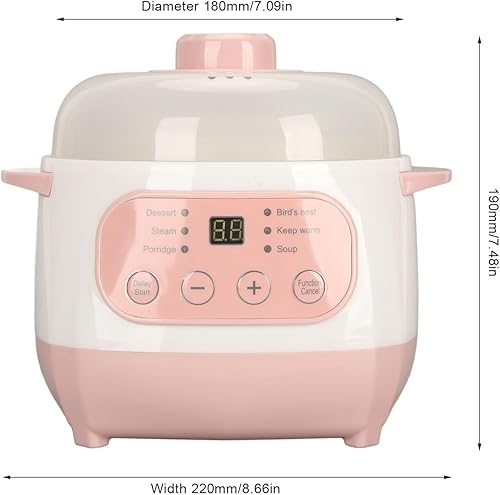 Miniatura 5 de Cocina eléctrica inteligente de cerámica para gachas de avena - Mini olla de cocción lenta anti quemaduras en seco, olla de cocción multifunción