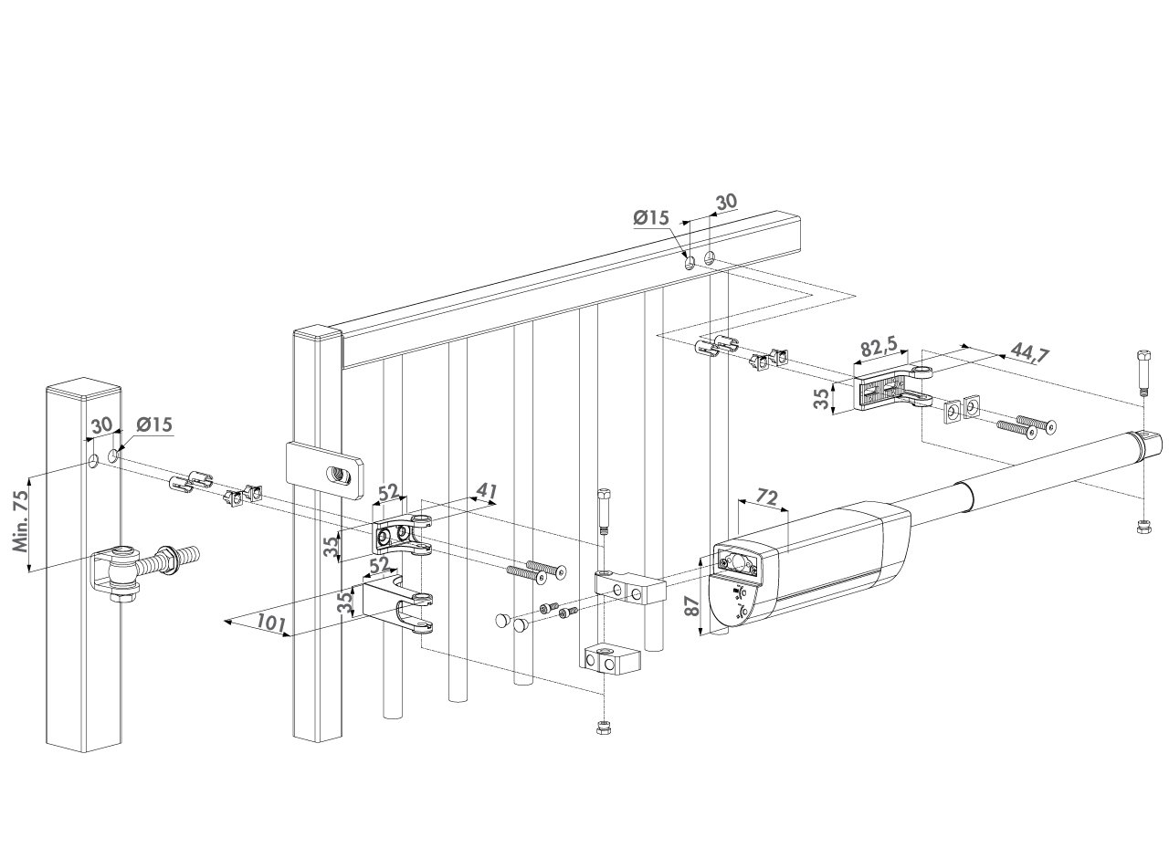 User opening a gate equipped with the Locinox Samson-2 Hydraulic Gate Closer