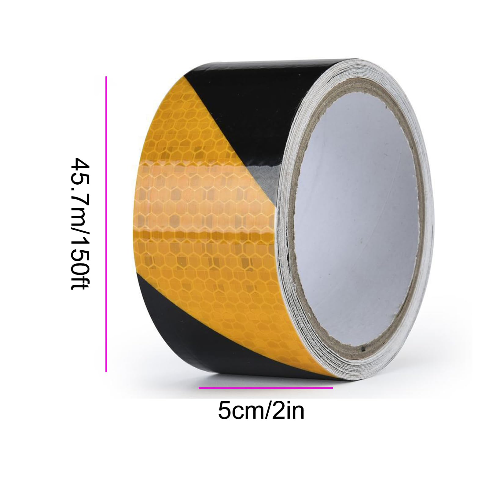 eallen Cinta Reflectante Adhesiva - 5Cm X 45.7M Bicolor Cinta De Advertencia Reflectante De Sarga, Alta Intensidad Pegatina Autoadhesivo Seguridad Advertencia,Yellow Black