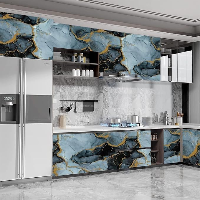 Image of Self-Adhesive Wallpaper & Wall Stickers, Dark Grey Gold