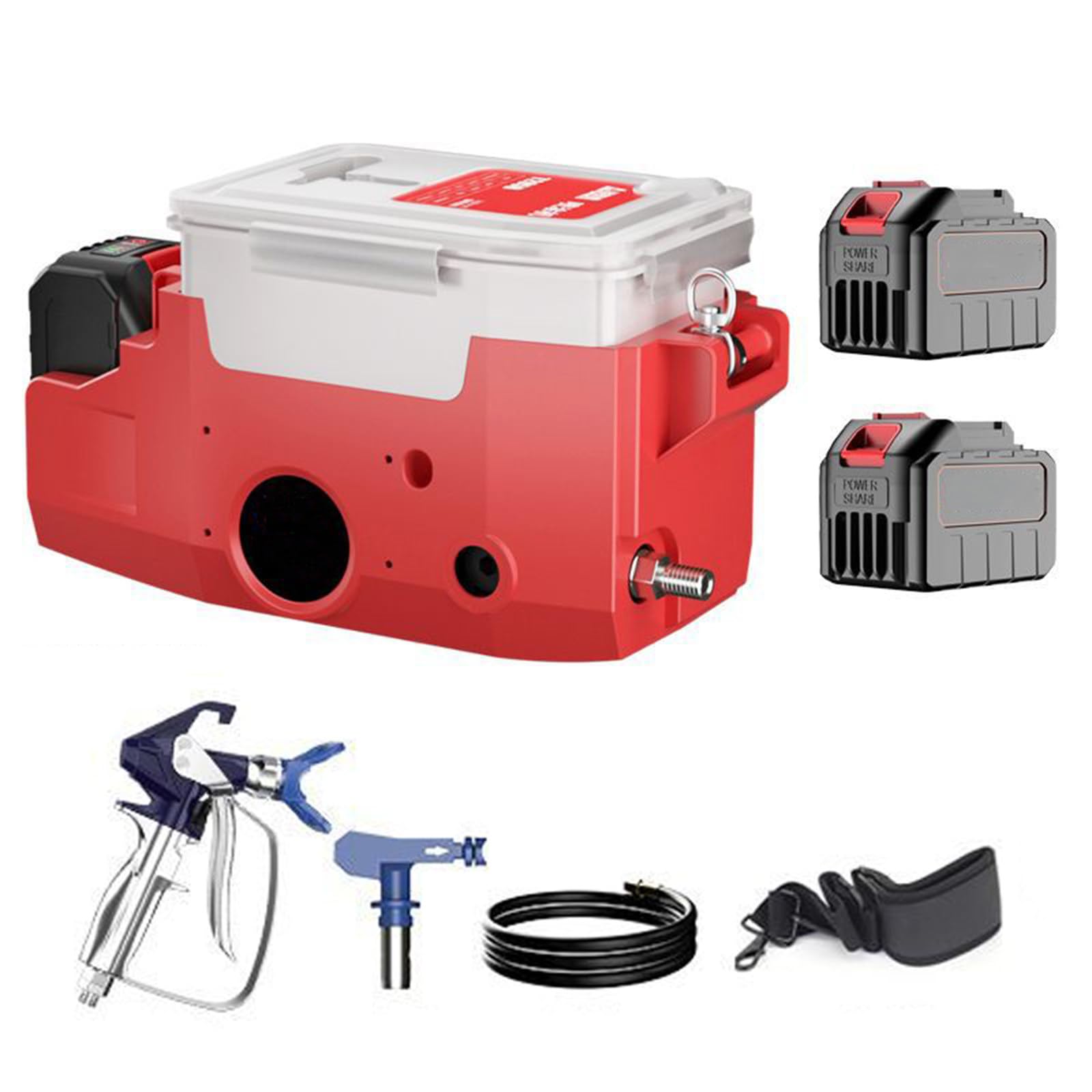 Spruzzatore di Vernice airless Portatile, Zaino per Utensili per verniciatura con Macchina per spruzzatura di Vernice ad Alta Pressione da 500 W con velocità Regolabile a 6 velocità,Red