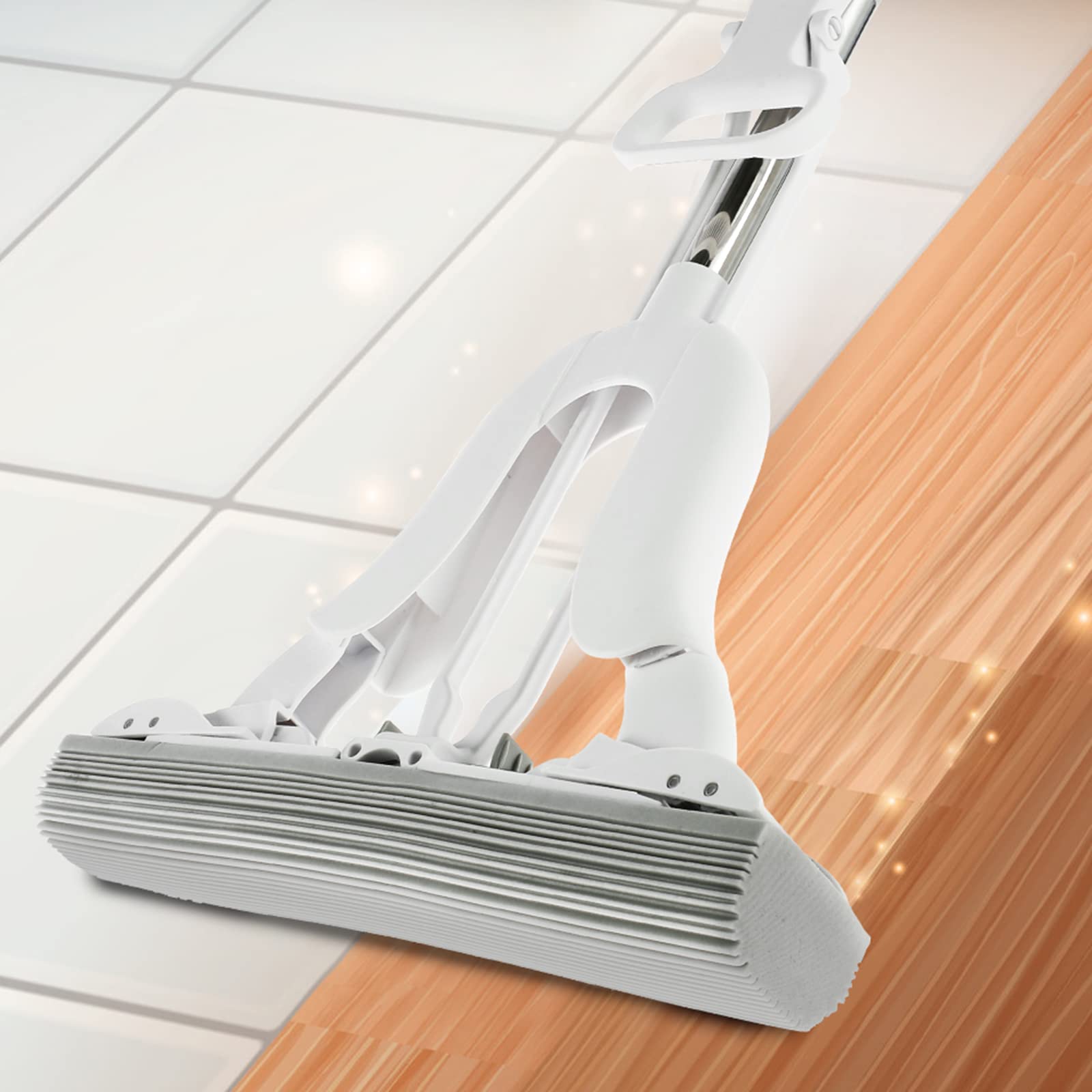 Balai à Rouleau PVA Super Absorbant - Balai Nettoyage Sols Bois Carrelage Marbre Avec Poignée Réglable