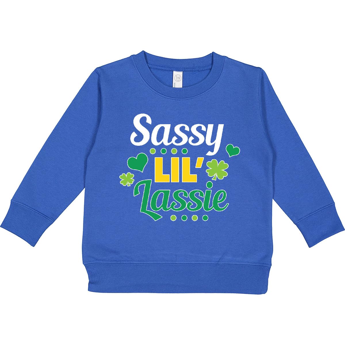 inktastic Saint Patrick's Day Sassy Lil' Lassie with Shamrocks Toddler Sweatshirt 7 Royal 38155