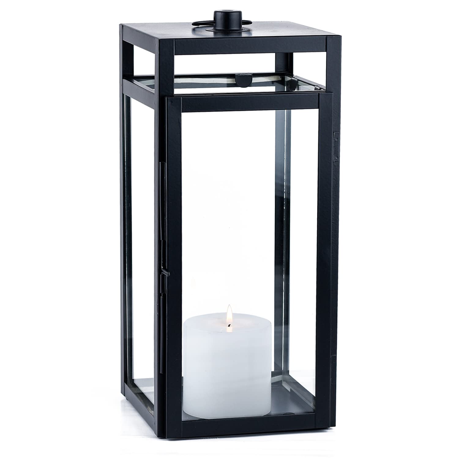 2er Set Skandinavisches Gartenwindlicht Edvin modern aus Metall 35 cm
