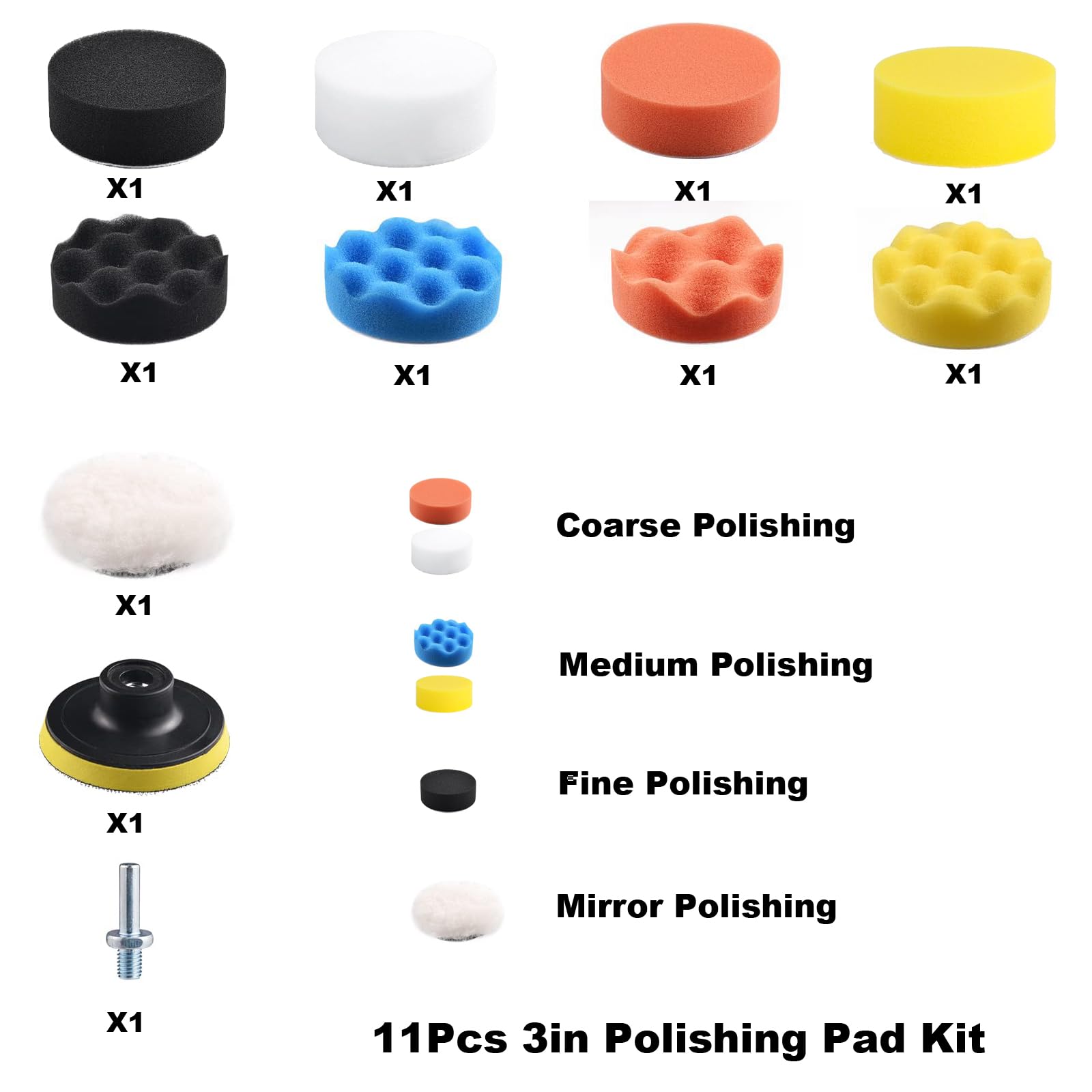GANGOU 11-Piece Polishing Pad Kit - Car Detailing -3 GANGOU 11-Piece Polishing Pad Kit - Car Detailing -3