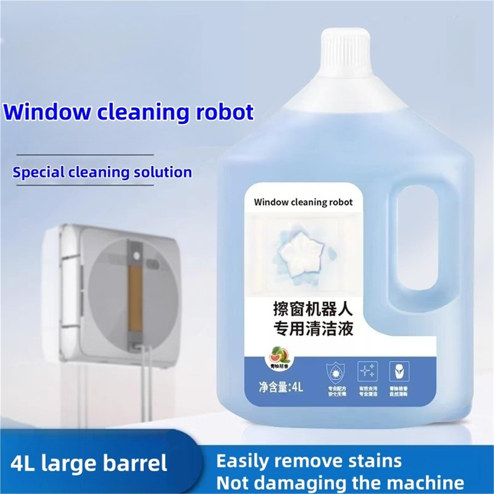 Robot limpiacristales con solución de limpieza de vidrios de 4000ml, compatible con ECOVACS Winbot W1S Pro/W1 PRO/W2 OMNI/W2 PRO/W2 PRO OMNI/WINBOT MINI HA41 W1SPRO W920(2 bottles)