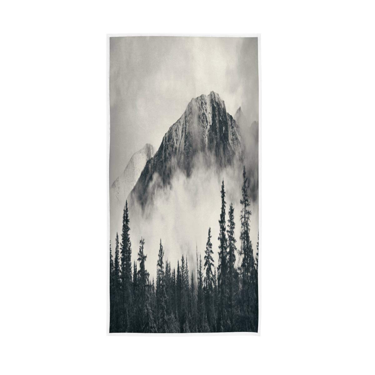 HUYGD Hand Towels Cotton Tree Foggy Moutains Soft Towel Multipurpose Bathroom Beach Towel for Home Kitchen Swim Spa Gym, 30x15 inch