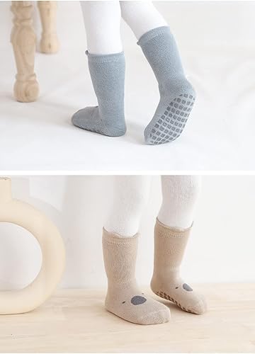 Miniatura 6 de BEHELE Calcetines de agarre antideslizantes para bebés, calcetines cálidos y gruesos antideslizantes, calcetines para niñas y niños recién nacidos