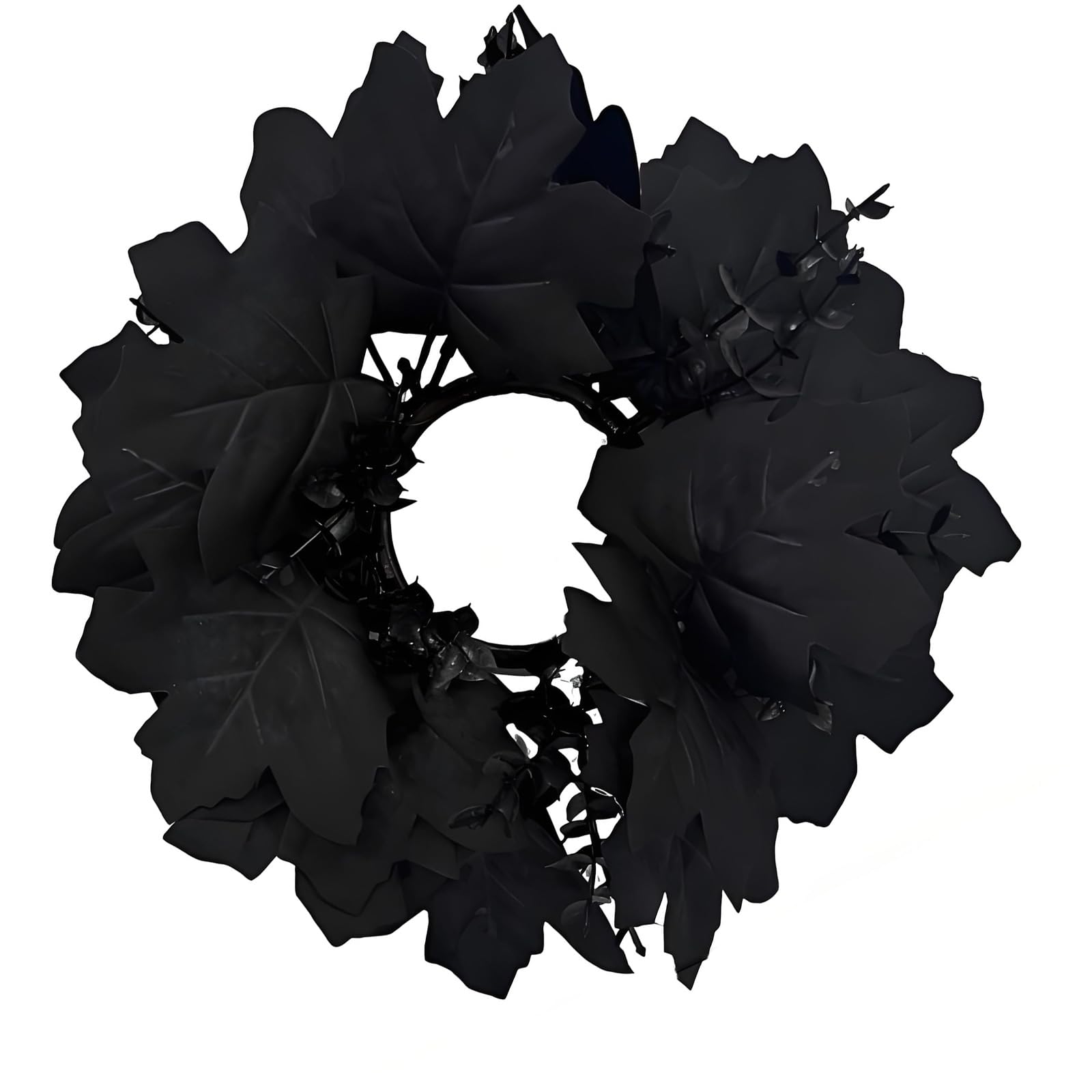 Mantel Display Wreath Accent, Halloween Artificial Foliage Decor for Entry Table Centerpiece Home Arranging Seasonal Centerpiece Accent Gothic Tabletop Decor Indoor Autumn Mantel Entry Console