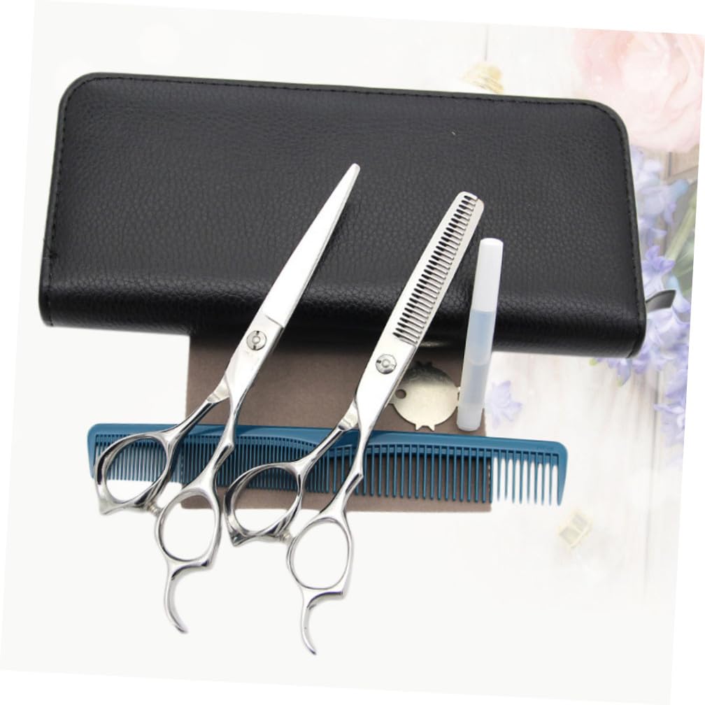 Healvian Tijeras de Corte Portátiles de Acero Inoxidable Tijeras Cabello Rectas Herramienta para Cortar el Cabello Casa o Salón