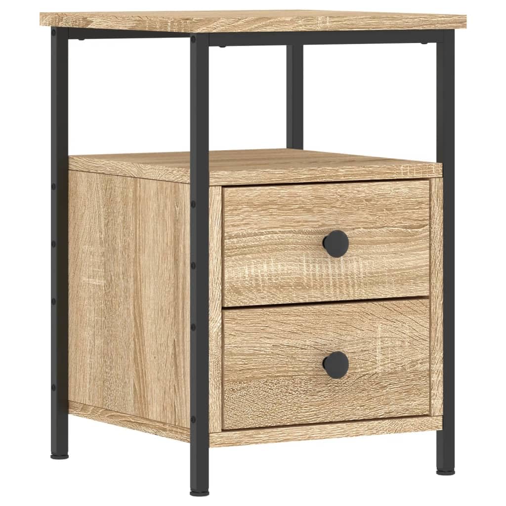 vidaXL Mesita de Noche Madera de ingeniería Roble Sonoma 34x35,5x50 cm