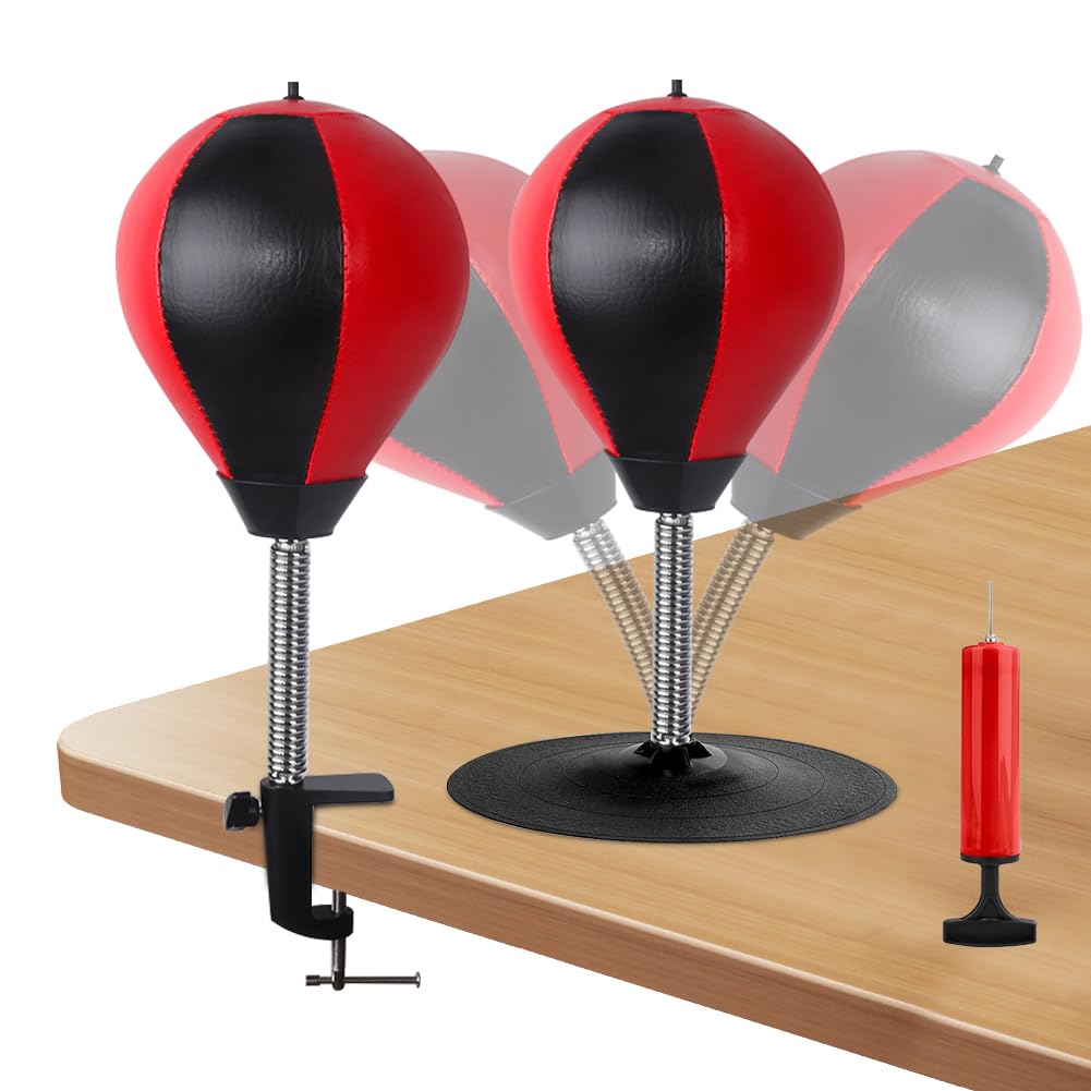 Punchingball boxeo y saco para escritorio: abrazadera de mesa y accesorios antiestrés