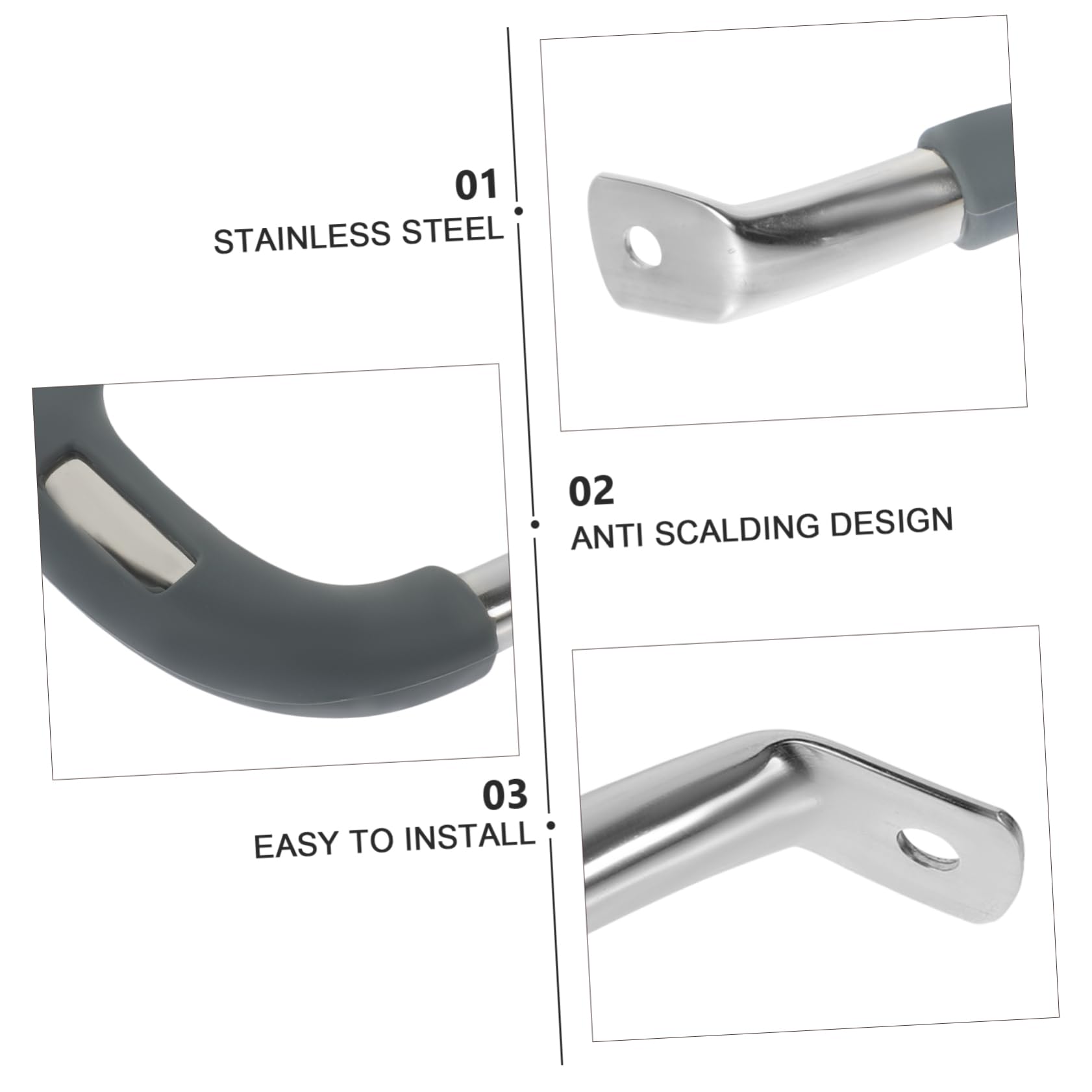 PRETYZOOM 5stücke Ersatzgriff Für Töpfe Und Pfannen Hitzebeständiger Ergonomischer Topfgriff Aus Und Silikon Einsetzbar Anti-verbrühungsdesign Für Kochgeschirr Und Dampfgarer