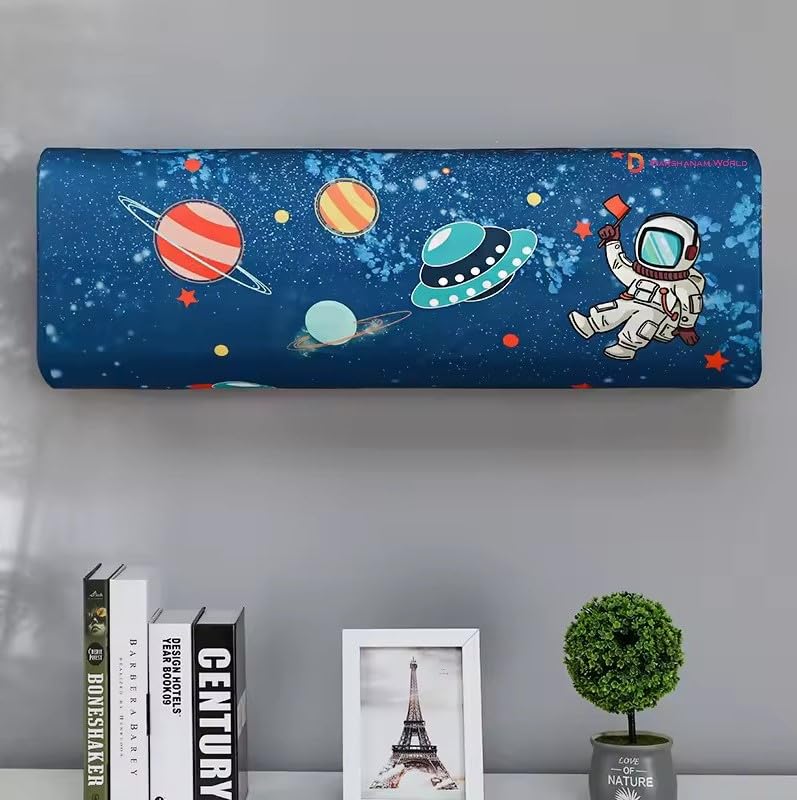 Image of DARSHANAM WORLD Beatiful Designer Ac Cover / / Cutest Printed Air Conditioning Dust Cover For Indoor & All Type AC Split Covers / / Colorfull Folding Designer Ac Cover (Star Night Light 1.5 Ton)