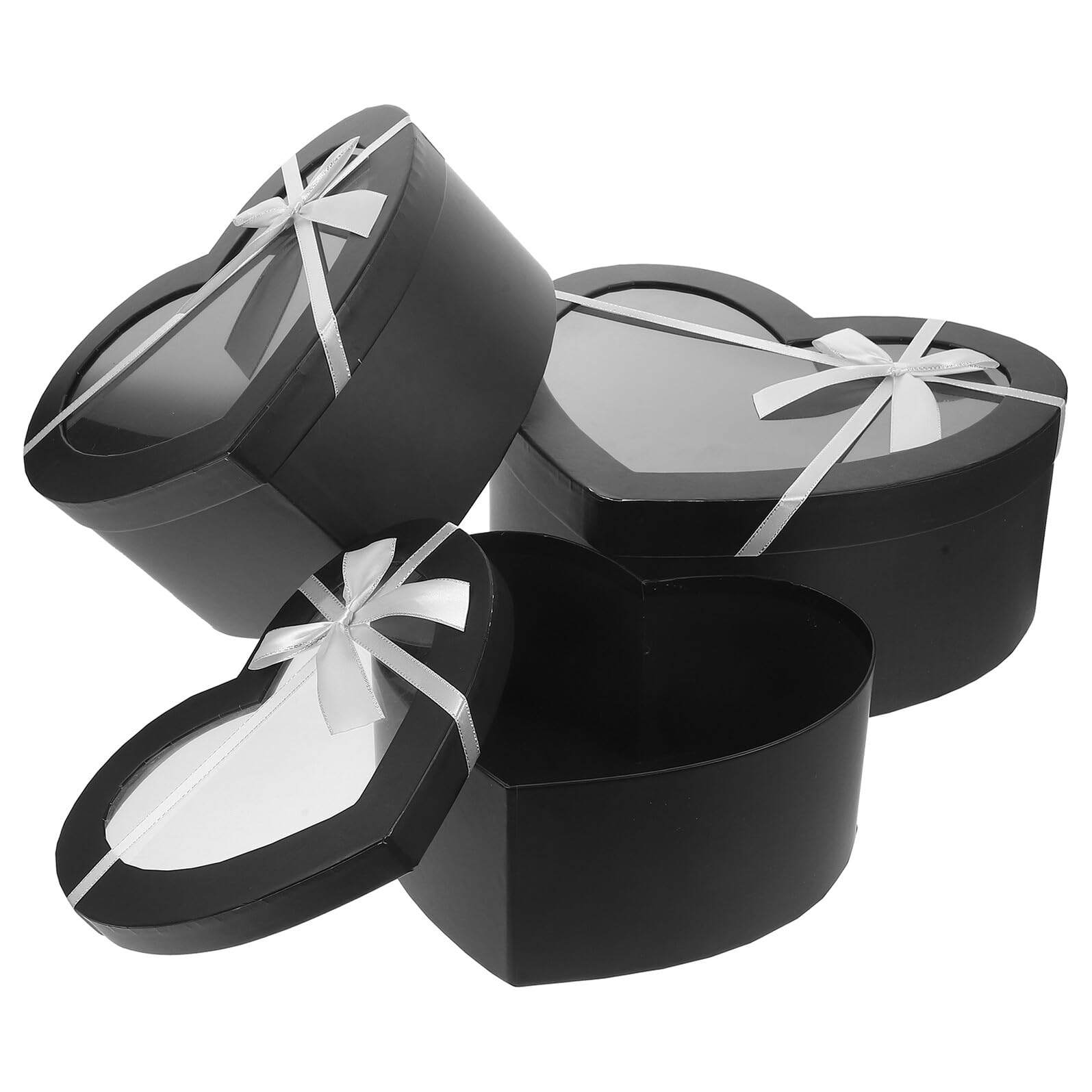 Coffret présent vide pour fleurs en forme de cœur rigide de luxe - 8