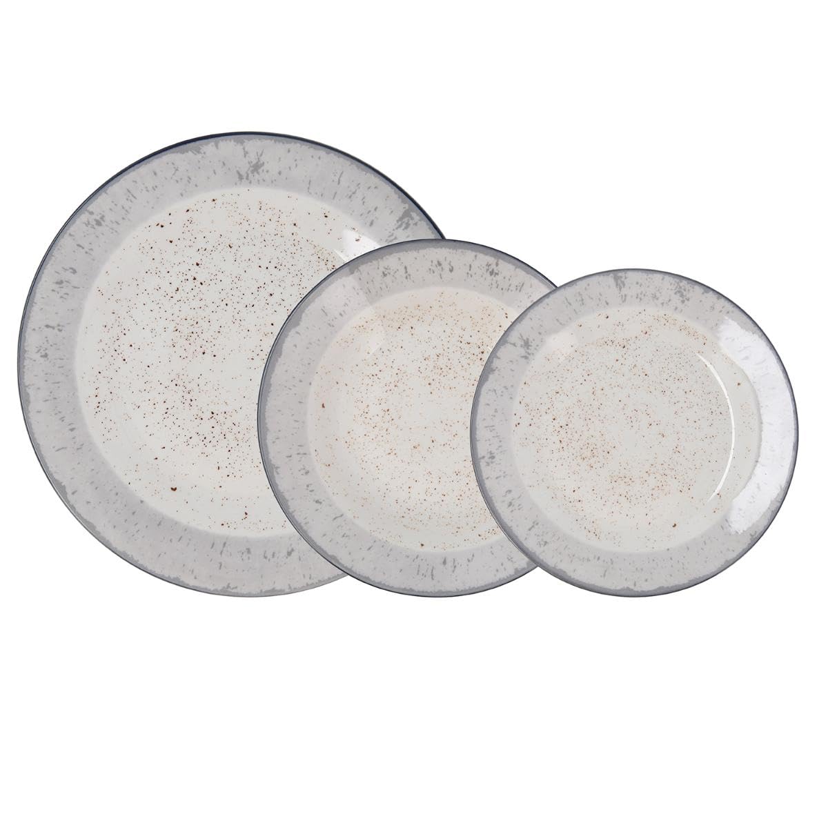 Quid Faro Vajilla Porcelana 18 Piezas - 6 Personas Porcelana Apto Microondas
