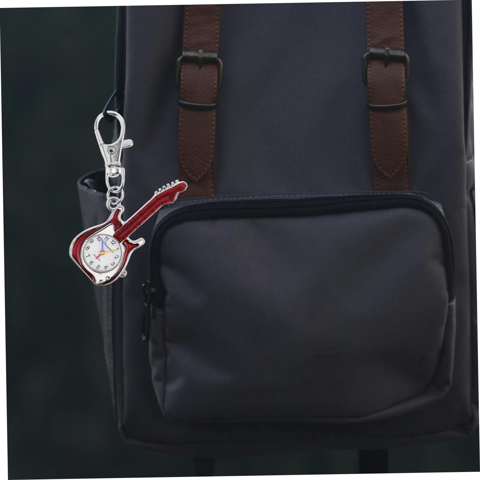 Reloj Llavero Forma de Guitarra para Niños, Reloj de Bolsillo de Cuarzo, Compacto y Portátil, Accesorio Lindo para Decoración de Mochila o Bolso