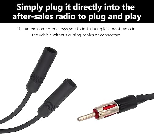 Miniatura 4 de 1 cable de conexión de antena de radio AM FM para automóvil, en forma de Y, de un macho a dos hembras, cable de extensión de adaptador de antena