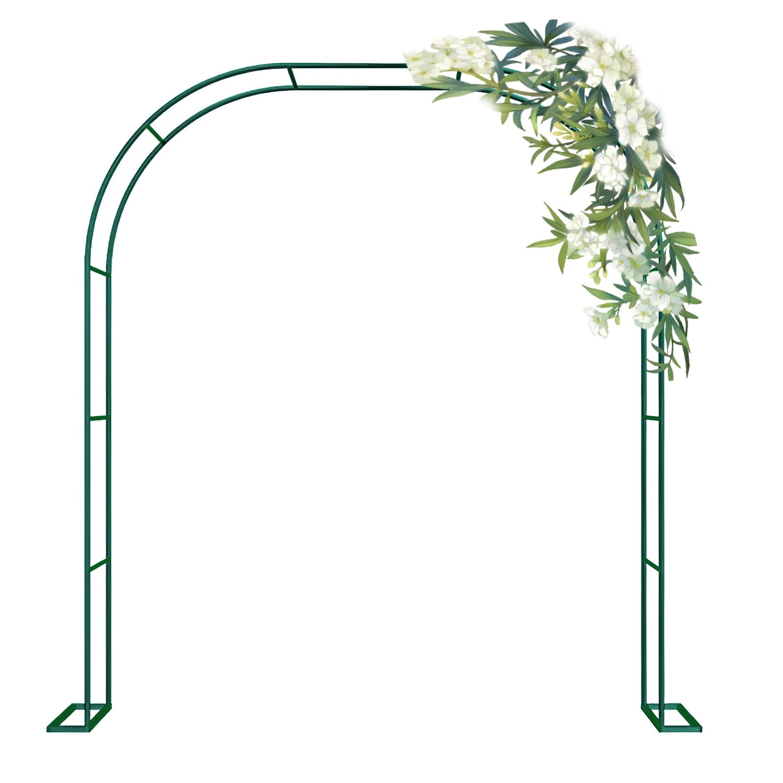 Metal Outdoor & Indoor Garden Or Wedding Arch Arbor, Steel Garden Arch Arbor Trellis For Outdoor, Yard, Garden, Climbing Plants(Color:Green,Size:2m*2.3m*25cm)