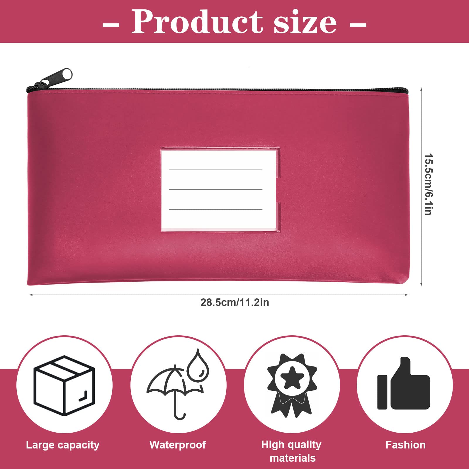 5 Bolsa Dinero con Cremallera Color, Bolsas para Dinero/Documentos/Cosméticos, Efectivo Bolsas para Billetes de Banco de Tejido Oxford Resistente e Impermeable, bolsa para Documentos