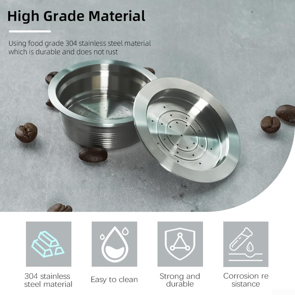 Cápsula de café reutilizable para máquinas Jolie – Taza de filtro de acero inoxidable de alta calidad con kit de limpieza – Mejora la extracción de sabor para un café cremoso rico – Se adapta a
