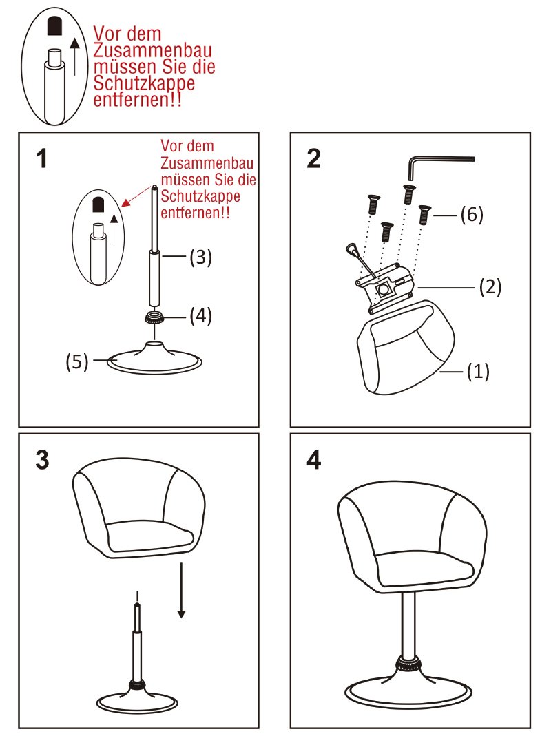 WOLTU Schminkstuhl, Barhocker mit Armlehne Lehne, PU Schwarz | Drehsessel Höhenverstellbar, gut gepolsterte Sitzfläche, Stuhl für Schminktisch, Schlafzimmer, Wohnzimmer